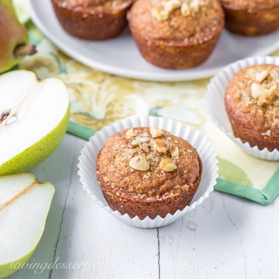 Pear Walnut Muffins