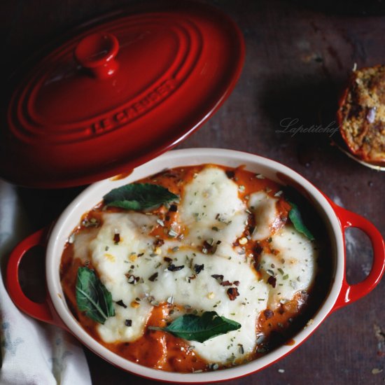 Pumpkin tomato baked pasta