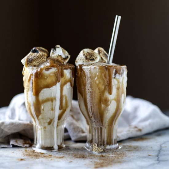 Bourbon chai caramel milkshakes