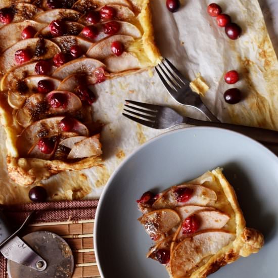 Easy Cranberry and Asian Pear Tart