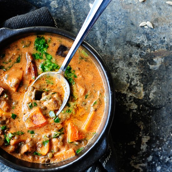 Lentil Soup with Pumpkin