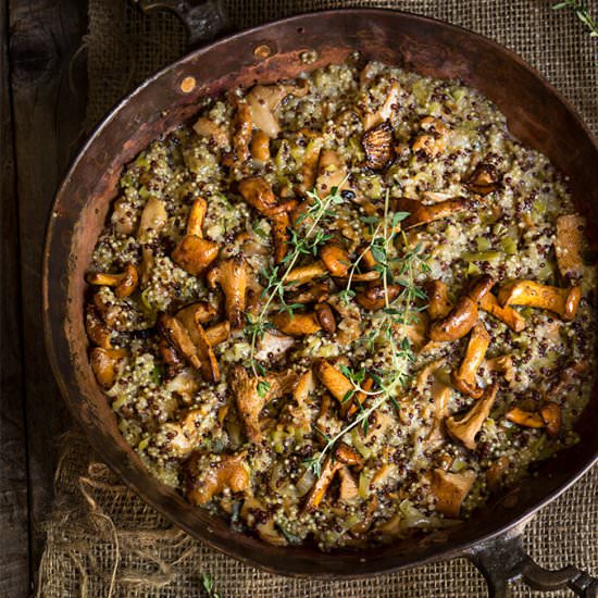 Mushroom and Leek Quinoa Risotto