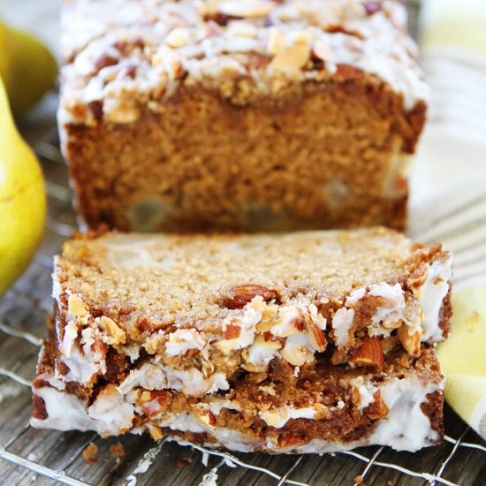 Pear Almond Streusel Bread