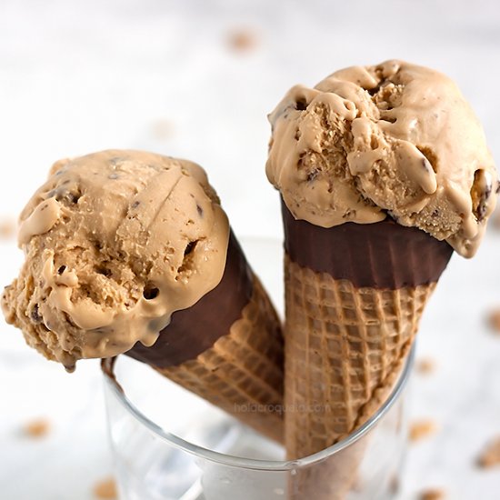 Salted Caramel Cone Ice Cream