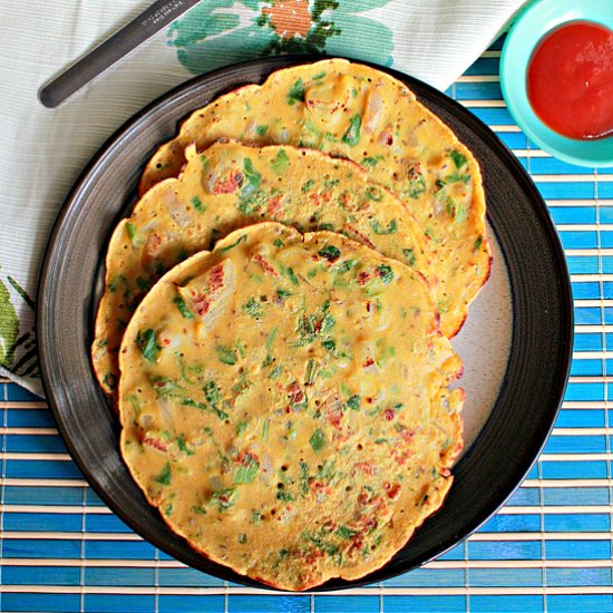 Besan Cheela, Gram Flour Pancakes