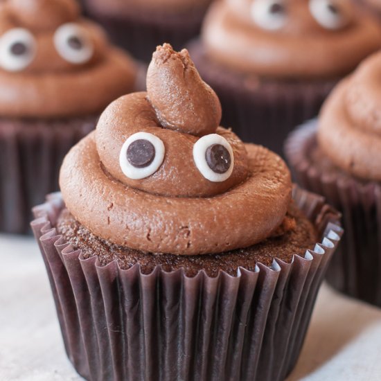 Gluten Free Poop Emoji Cupcakes