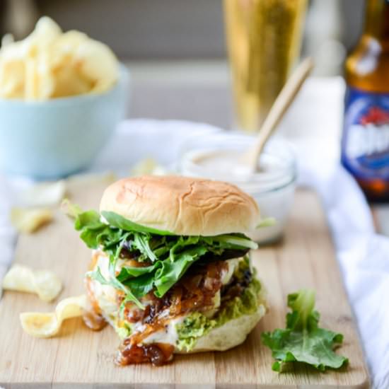 Goat cheese guac burgers