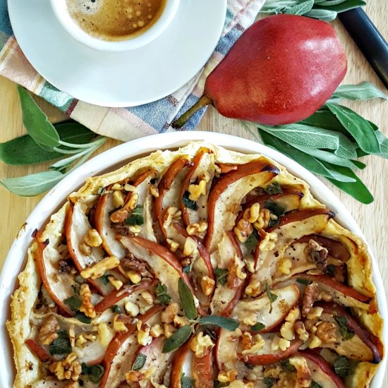 Savory Pear and Blue Cheese Tart