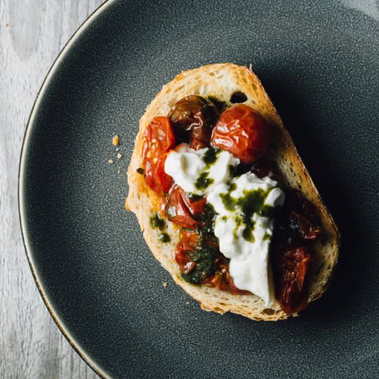 Roasted Tomatoes on Toast