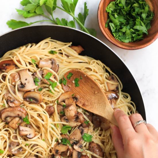 Mushroom Spaghetti Aglio Olio