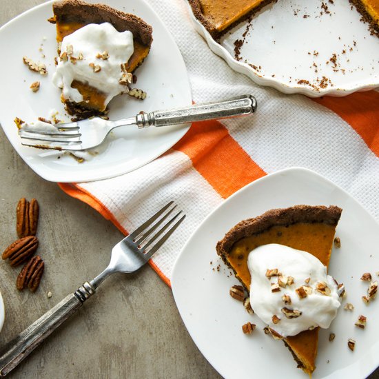 Pumpkin Tart with Cookie Crust