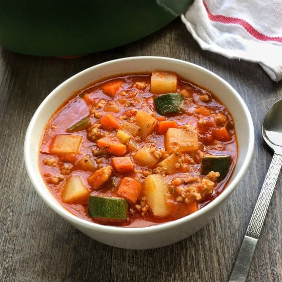 Italian Sausage Soup with Potatoes and Zucchini