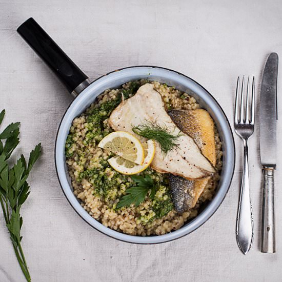 Couscous Risotto with Fish Filet