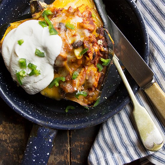 Turkey Enchilada-Filled Squash