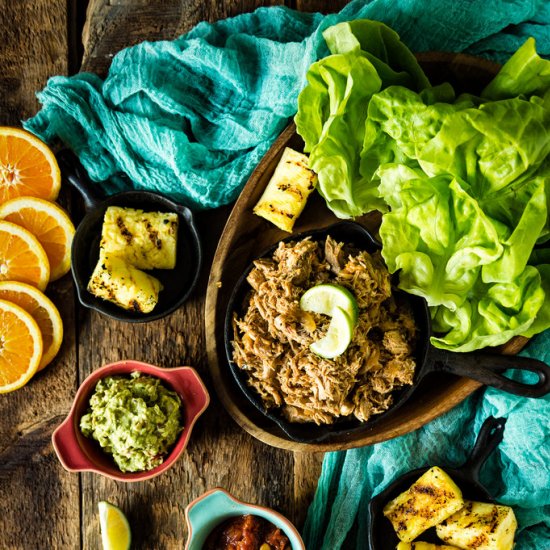 Ancho Pulled Pork Lettuce Cups