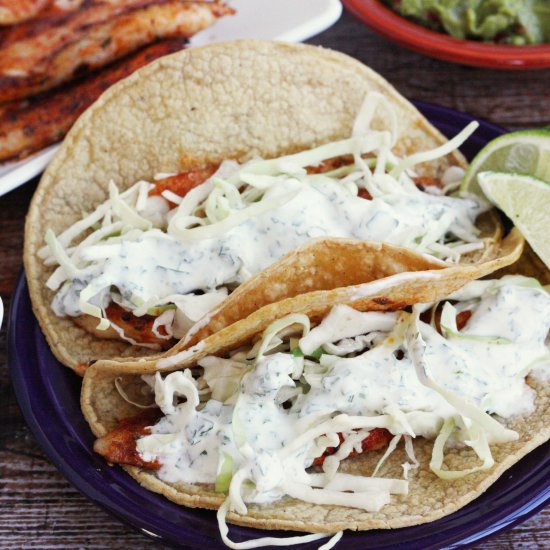 Blackened Fish Tacos with Cilantro