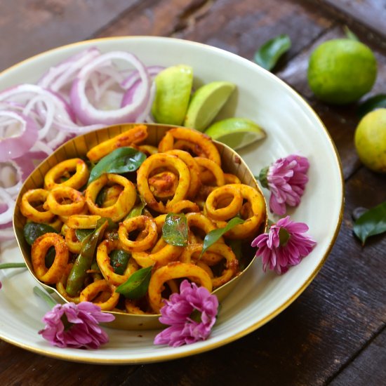 quick kerala calamari (squid)