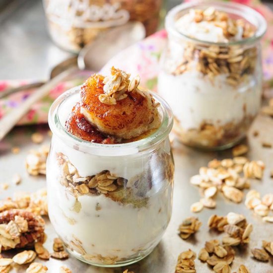 Caramelized Bananas Granola Parfait