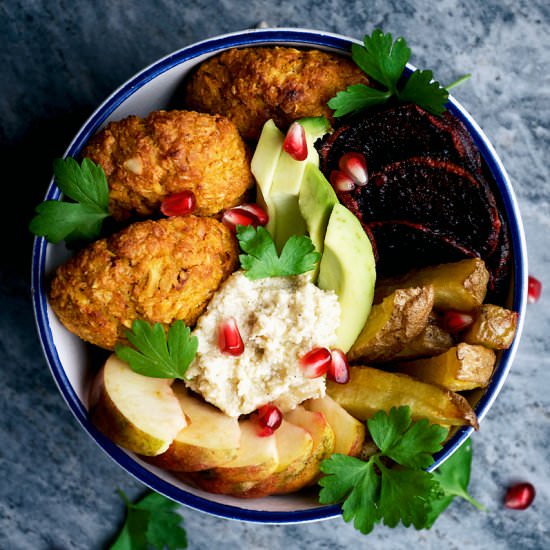 Pumpkin Falafel + Fall Nourish Bowl