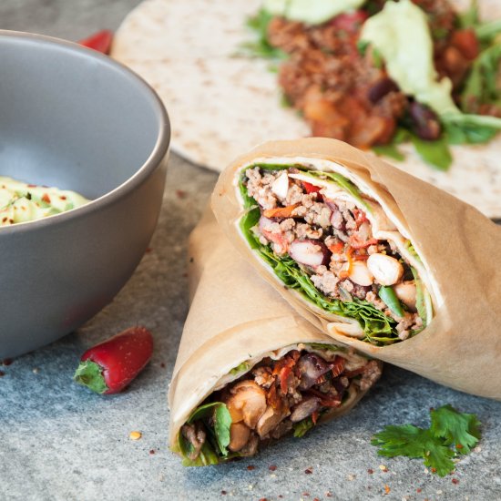 Meat lovers Chilli con Carne Wrap