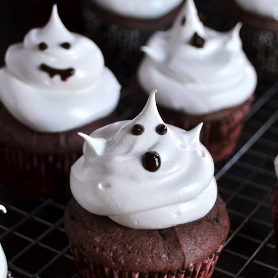 Marshmallow Ghost Cupcakes