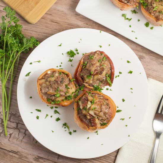 Bacon Wrapped Mini Meatloaf