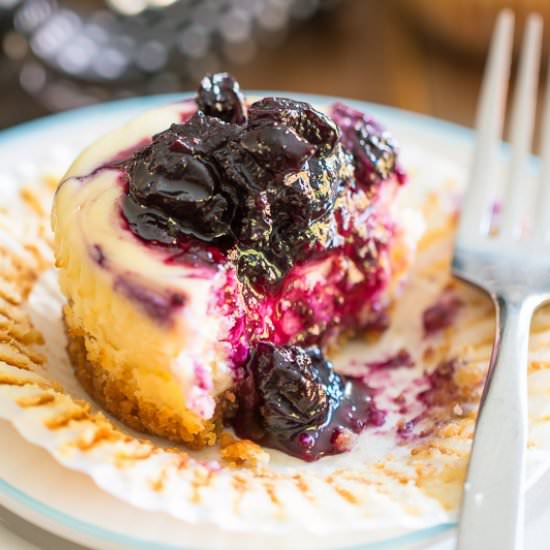 Mini Blueberry Cheesecakes