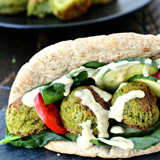 Edamame Falafel Sandwiches