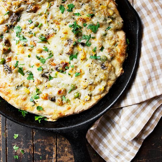 Skillet Turkey Pot Pie Pizza