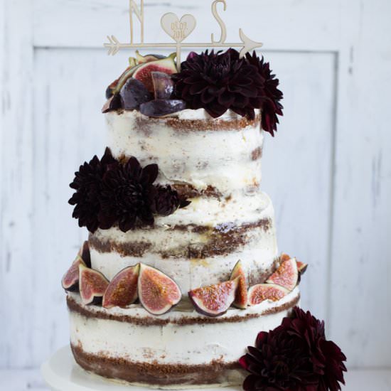 Wedding Cake with Figs & Dahlias