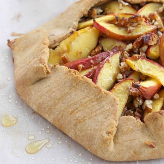 Peach Honey Pecan Galette