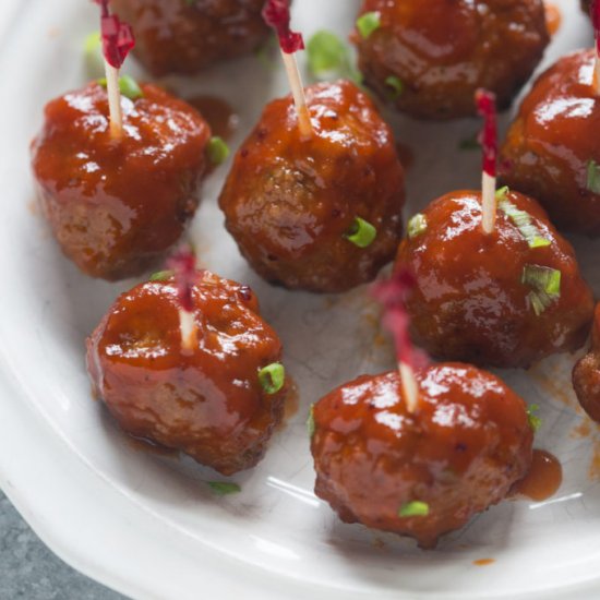 Slow Cooker Cranberry BBQ Meatballs