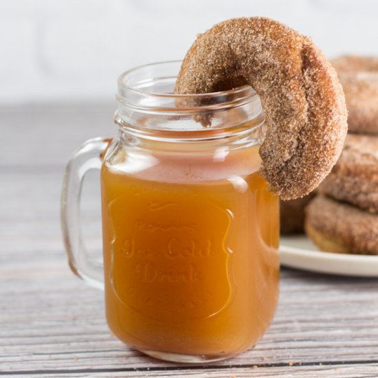 Baked Bourbon Apple Cider Dougnuts