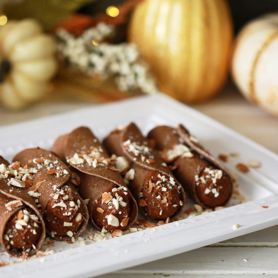 Raw Vegan Chocolate Pumpkin Cannoli