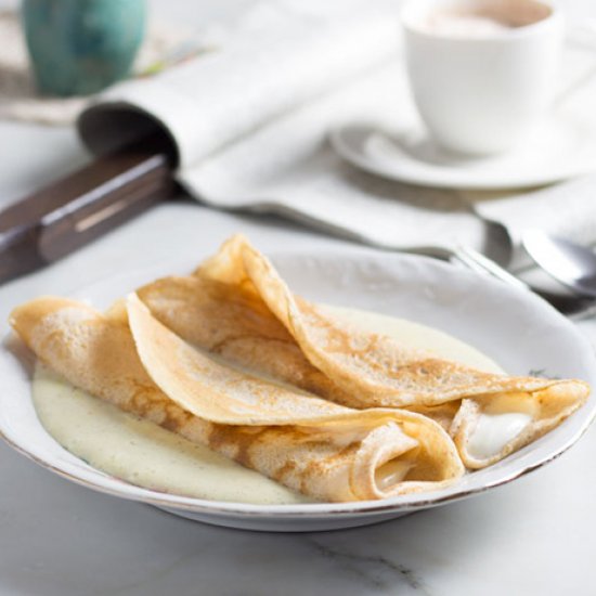 cream cheese vanilla sauce crêpes