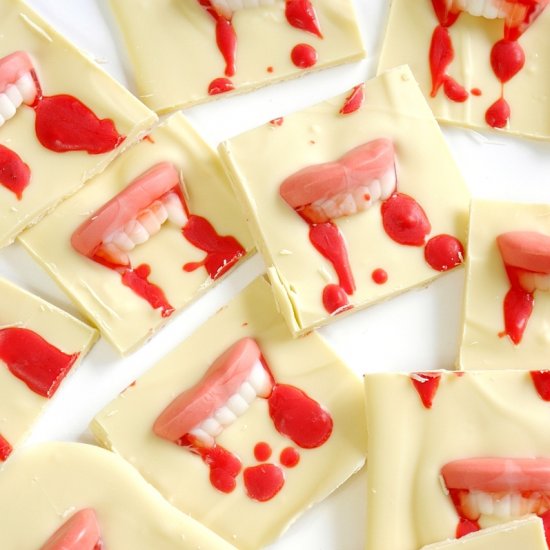 Halloween Vampire Chocolate Bark