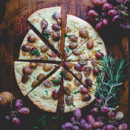 Pizza with Roasted Grapes