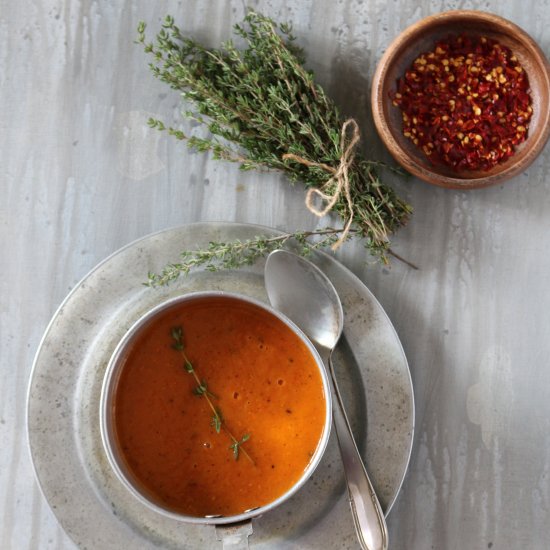 Roasted Butternut Squash and Bell Pepper Soup