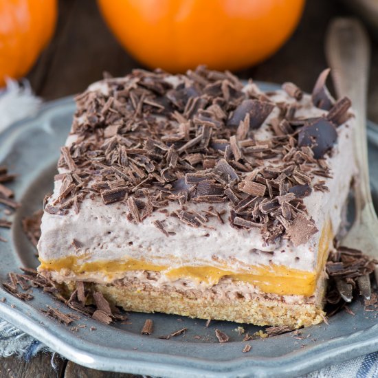 Chocolate Pumpkin Dessert Lasagna