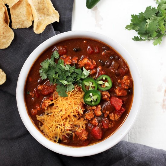 Healthy Pumpkin Turkey Chili