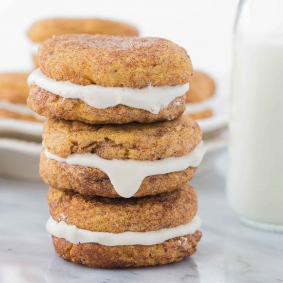 Pumpkin Snickerdoodle Whoopie Pies