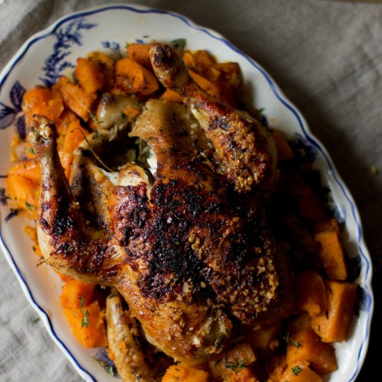 Honey garlic roast chicken