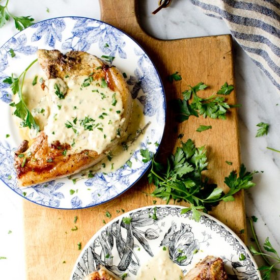 Pork Chops with Mustard Cream