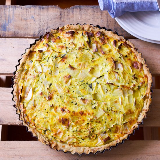 Leek and Feta Quiche