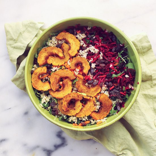 Delicata Squash Brown Rice Salad