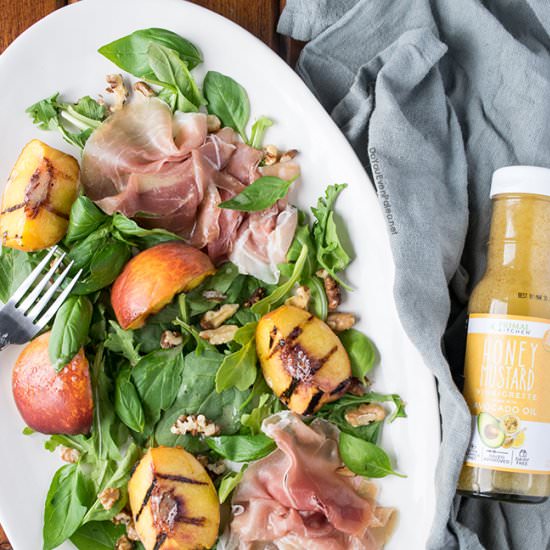 Grilled Peach & Walnut Salad