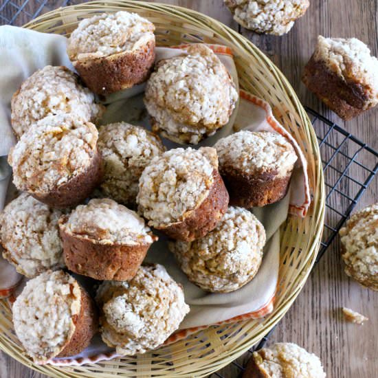 Pumpkin Apple Streusel Muffins