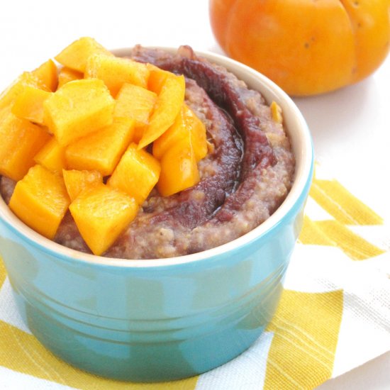 Persimmon & Red Bean Paste Oatmeal