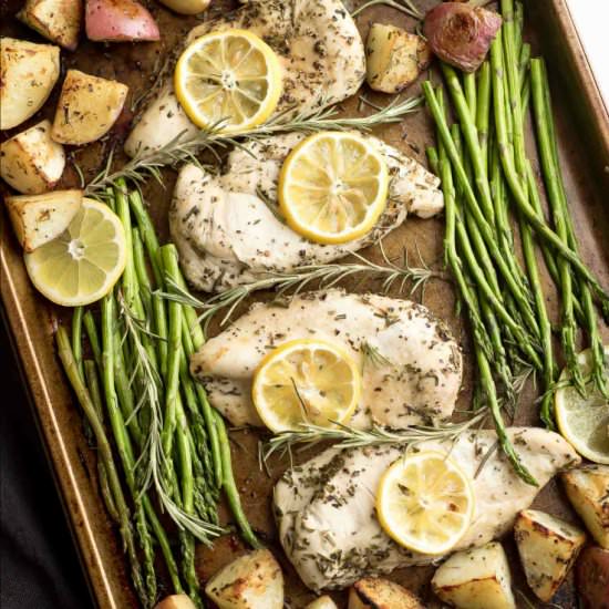 Lemon Rosemary Chicken Sheet Pan