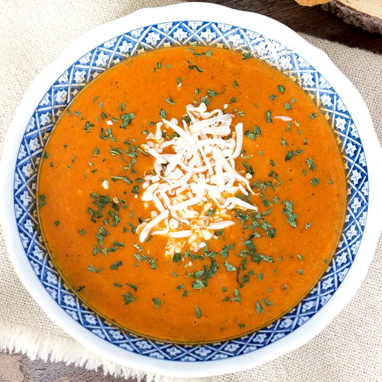 Roasted Red Pepper and Gouda Soup